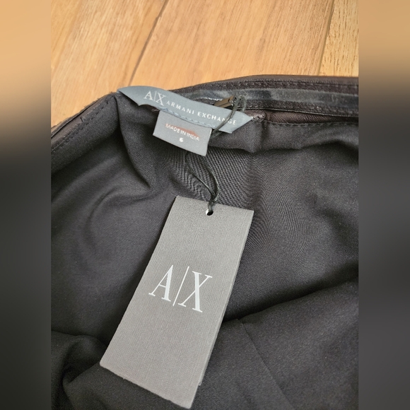 $690 NWT ARMANI Exchange Buttery Soft Leather ULTRA MINI Tube Dress 6 Open - Picture 5 of 9